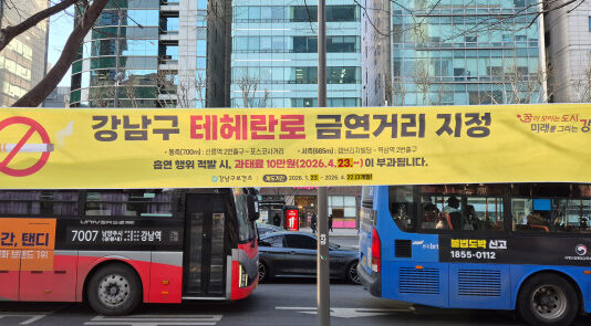 강남구, 23일부터 테헤란로 신규 금연거리 단속…24일부터 전자담배도 포함